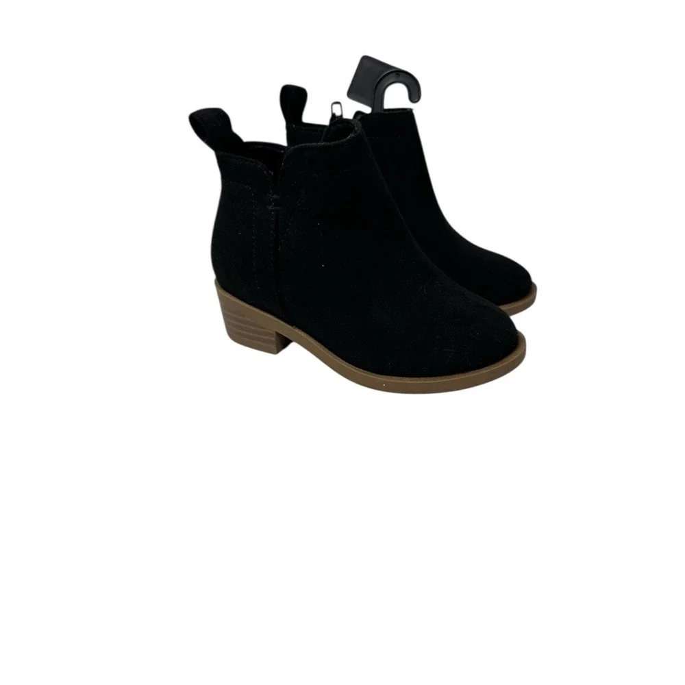wonder nation toddler girls ankle‎ boots zips on side black size 7